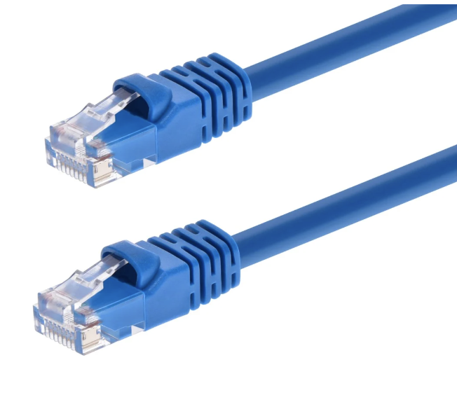 Cat6 Ethernet Patch Cable - Snagless RJ45 1ft Blue